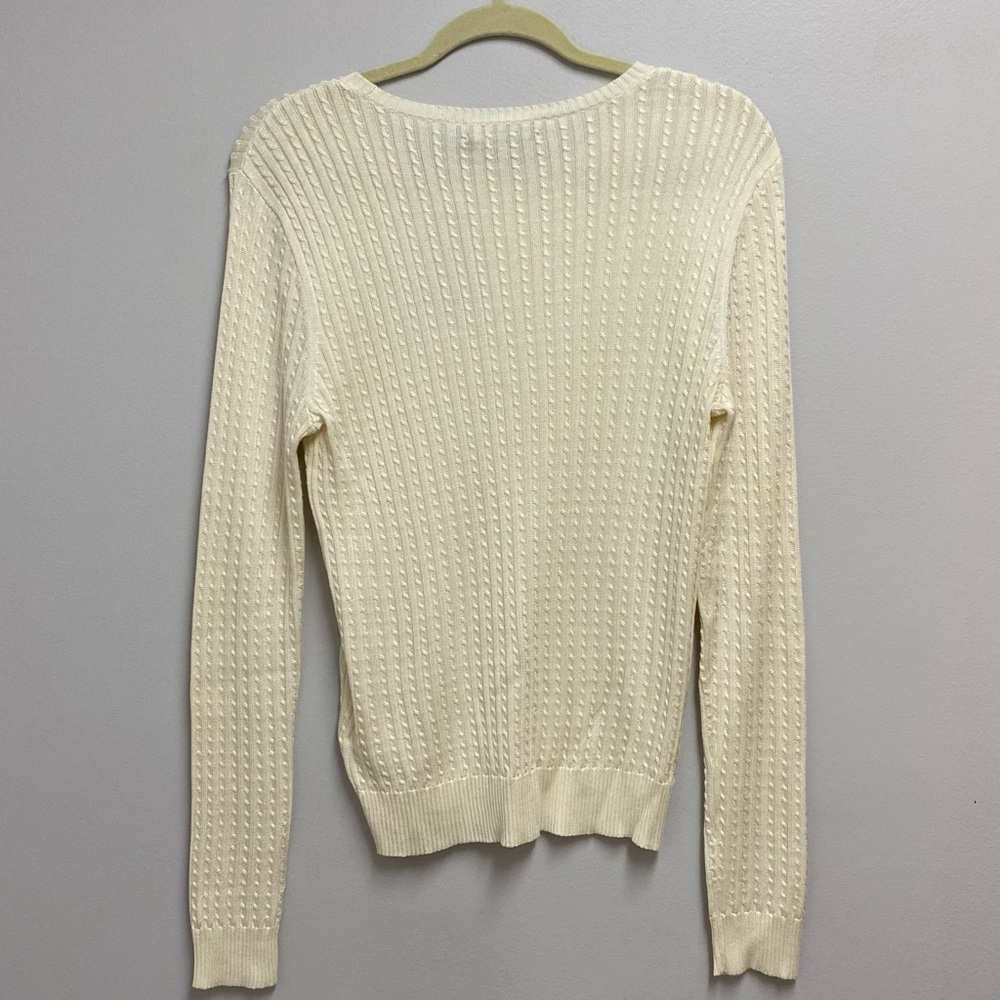 Lauren Ralph Lauren Women's Ivory Crew Neck Sweater size large - Picture 4 of 6